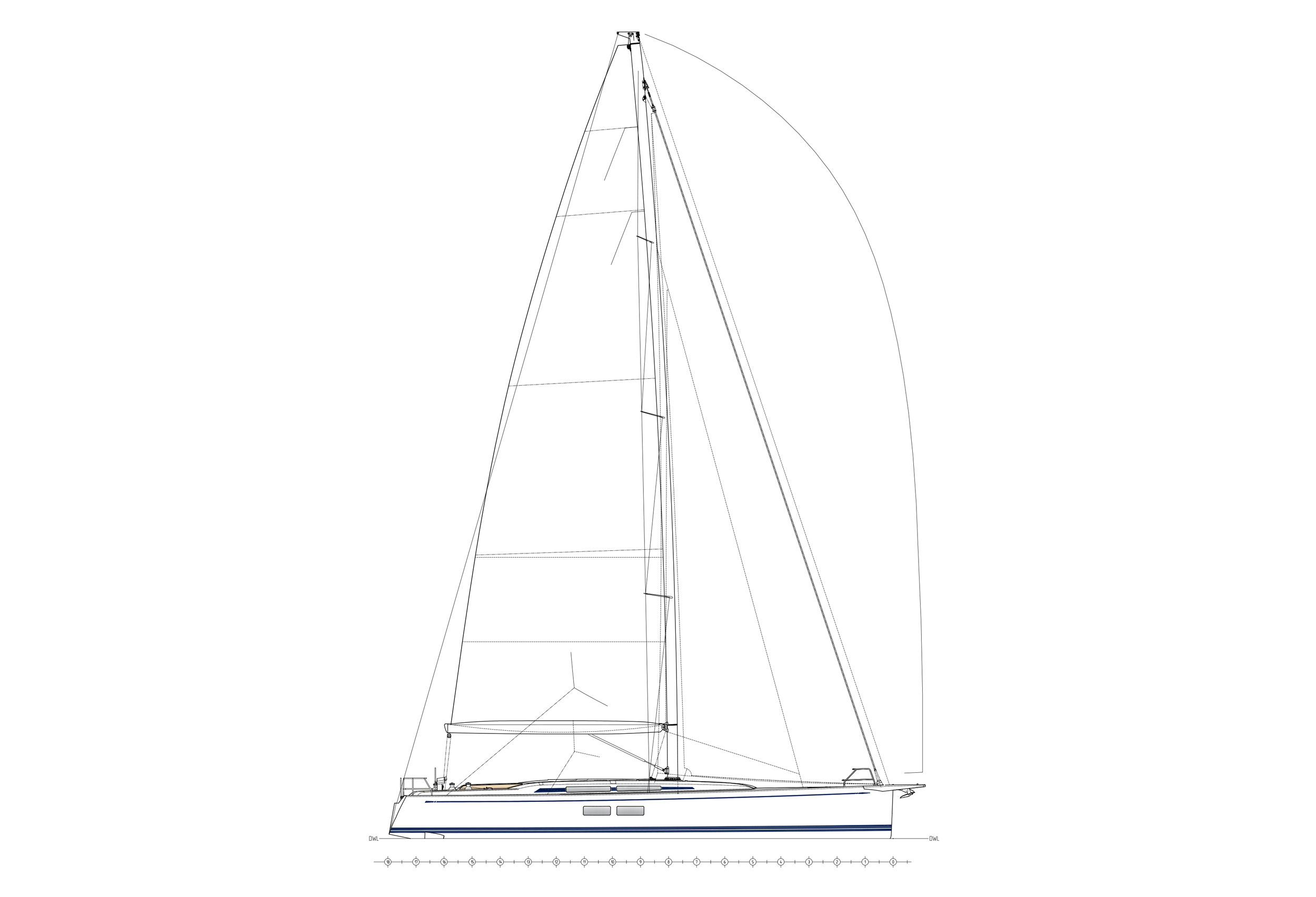 58 ft sailing yacht