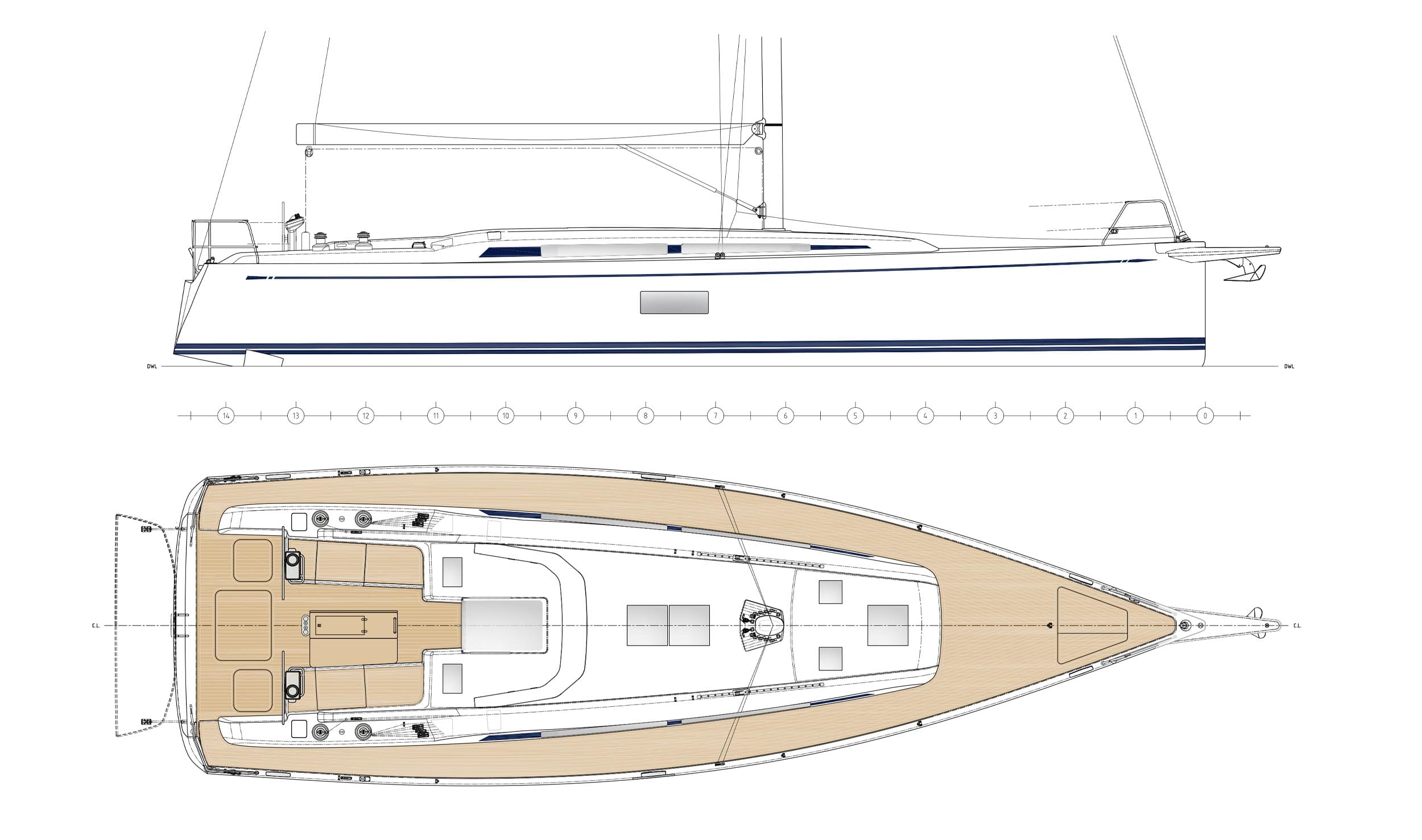 48 ft sailing yacht