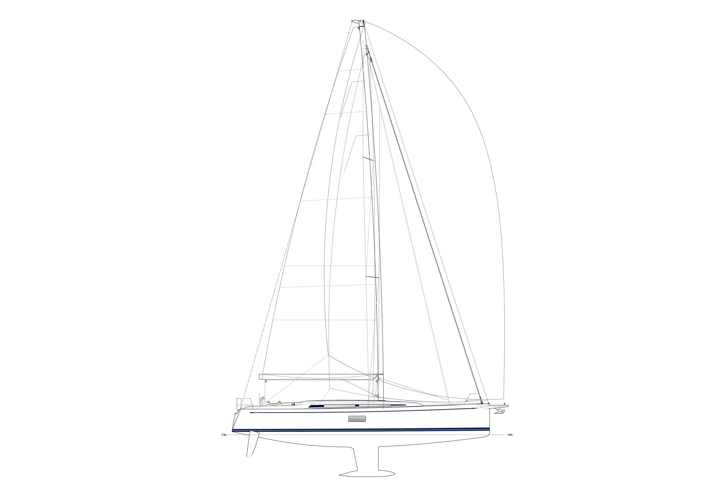 48 ft sailing yacht